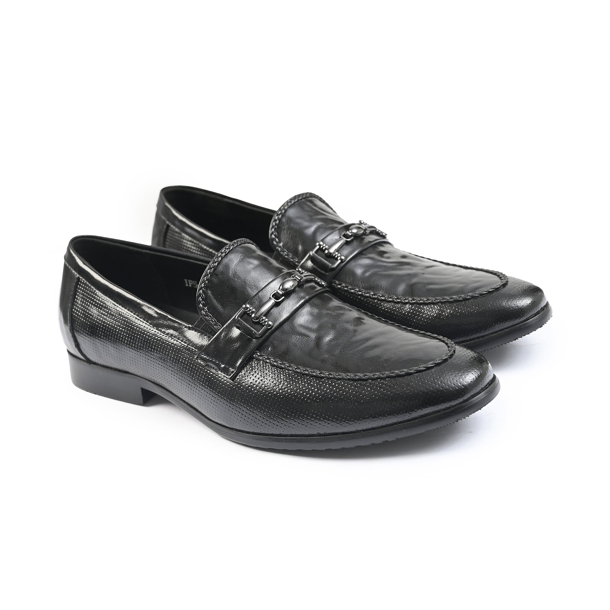 BLACK FAUX PATENT SHOES