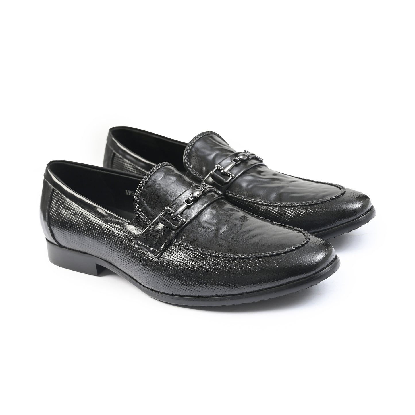 BLACK FAUX PATENT SHOES