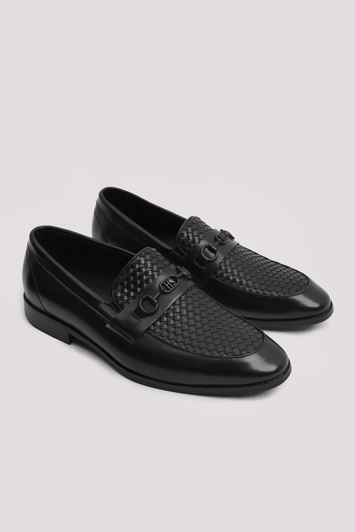 BLACK BRAIDED SNAFFLE LOAFER