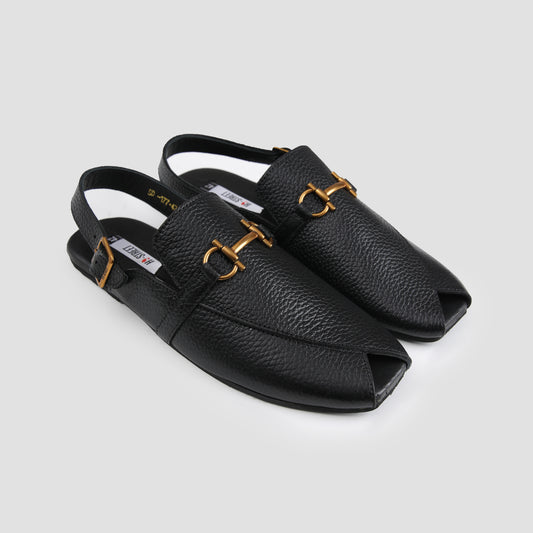 BLACK COMFORT LEATHER SANDAL