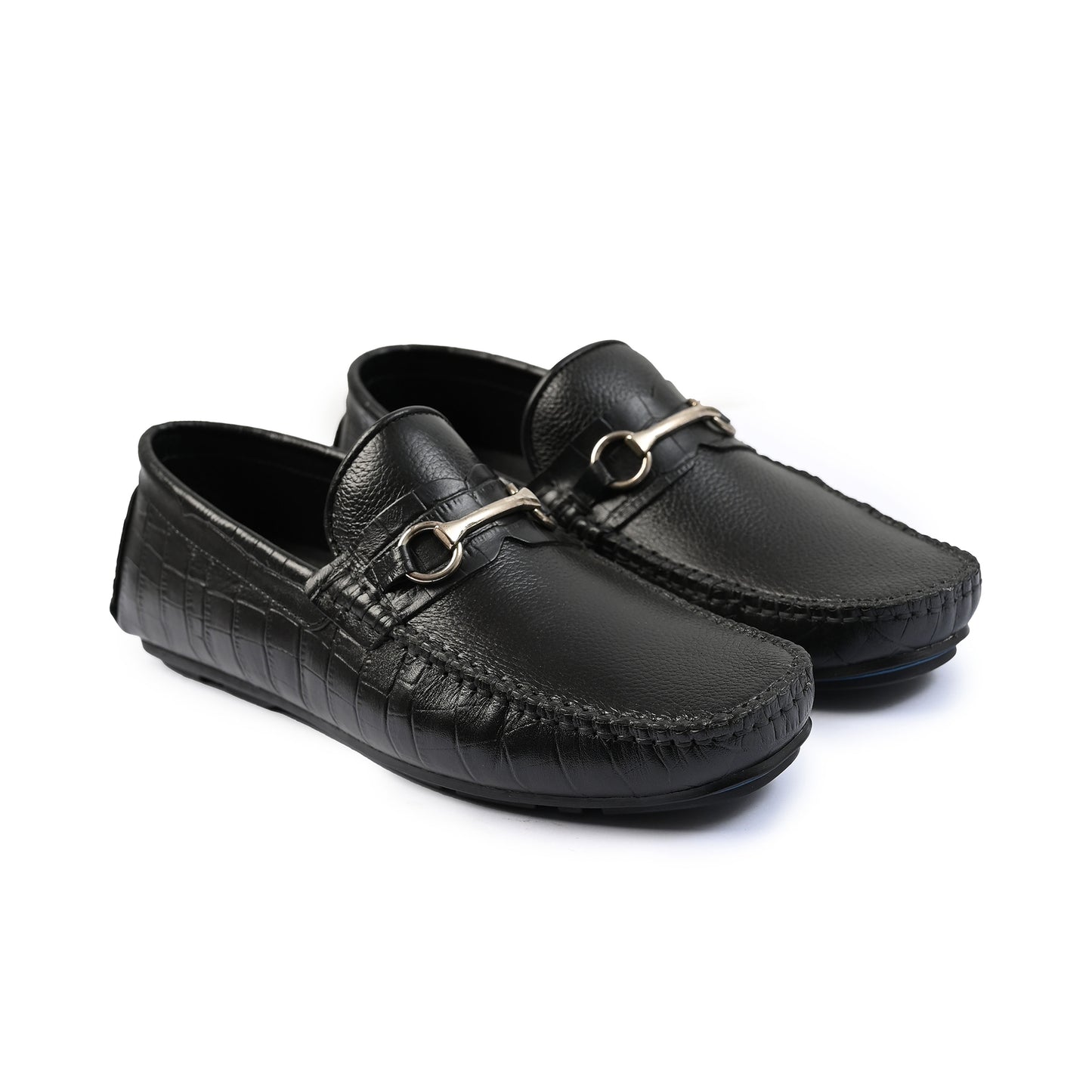 BLACK LEATHER MOCCASIN
