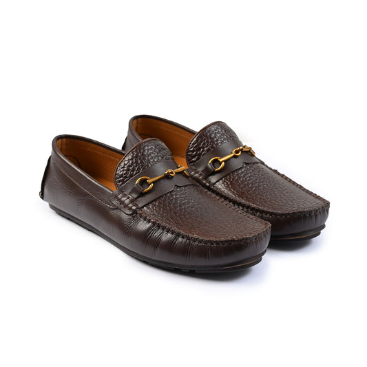 BLACK PEBLE GRAIN LEATHER MOCCASIN
