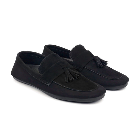 BLACK SUEDE TASSEL LOAFER