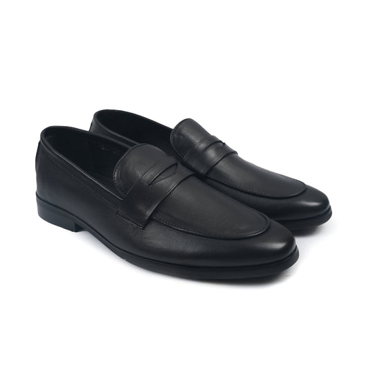 BLACK SOFT LEATHER LOAFER