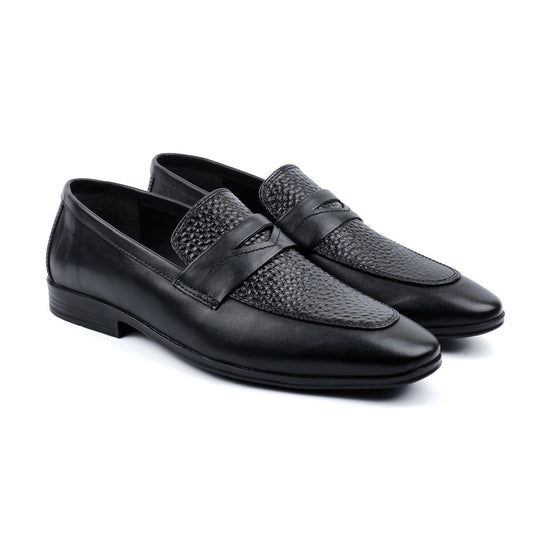 BLACK SPLIT LEATHER SHOES