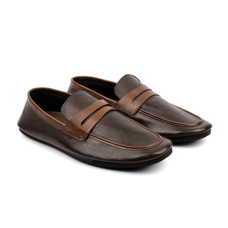 SHEEP LEATHER CONTRAST TIE SHOE