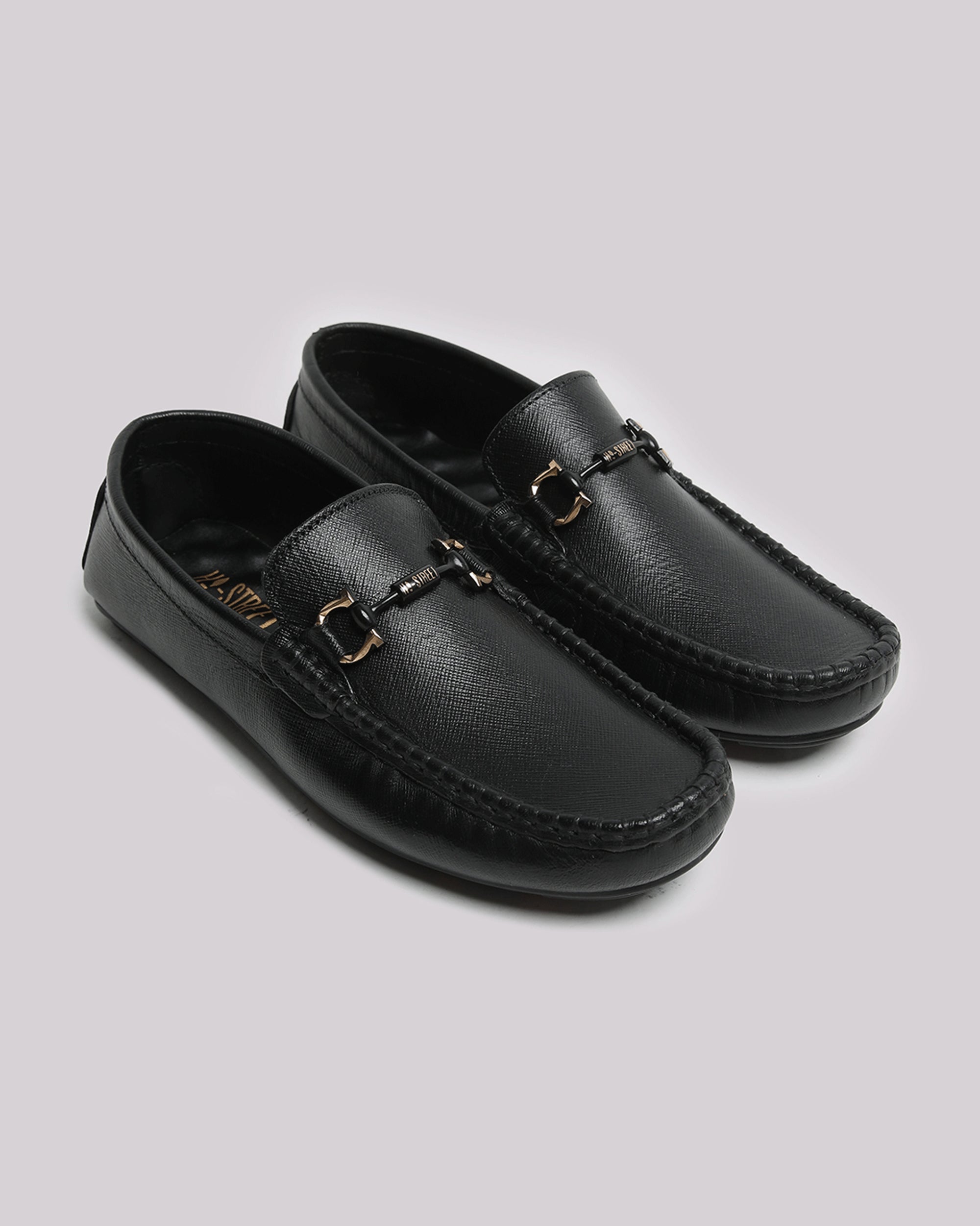 Black Textured Moccasin