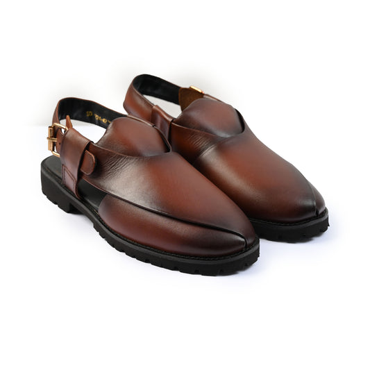 TWO TONE LEATHER SANDAL