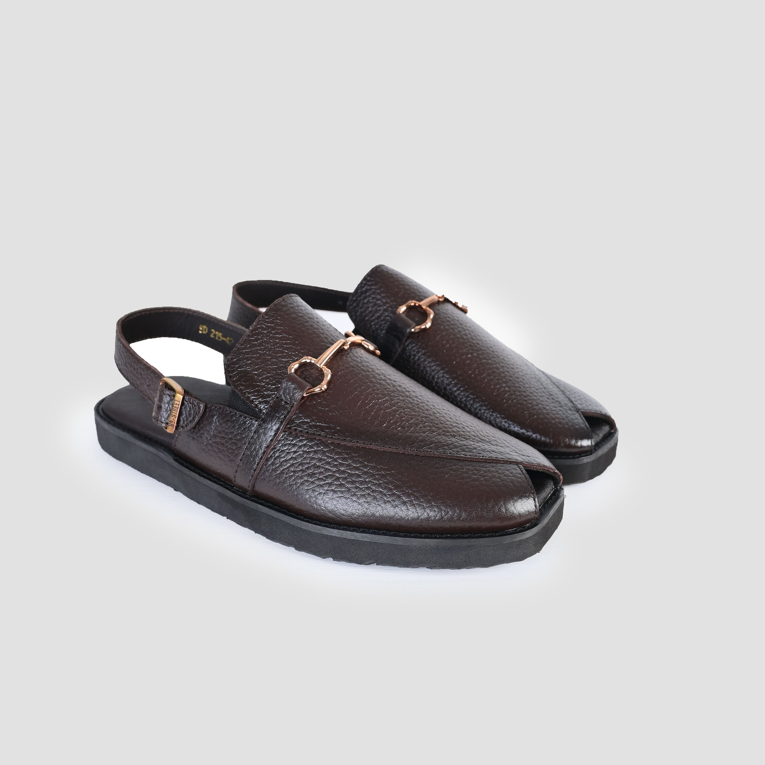 BROWN MILT LEATHER SANDAL