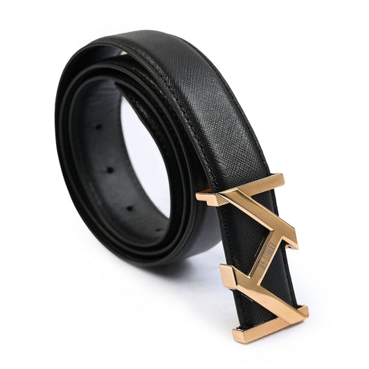 BLACK TEXTURE LEATHER BELT