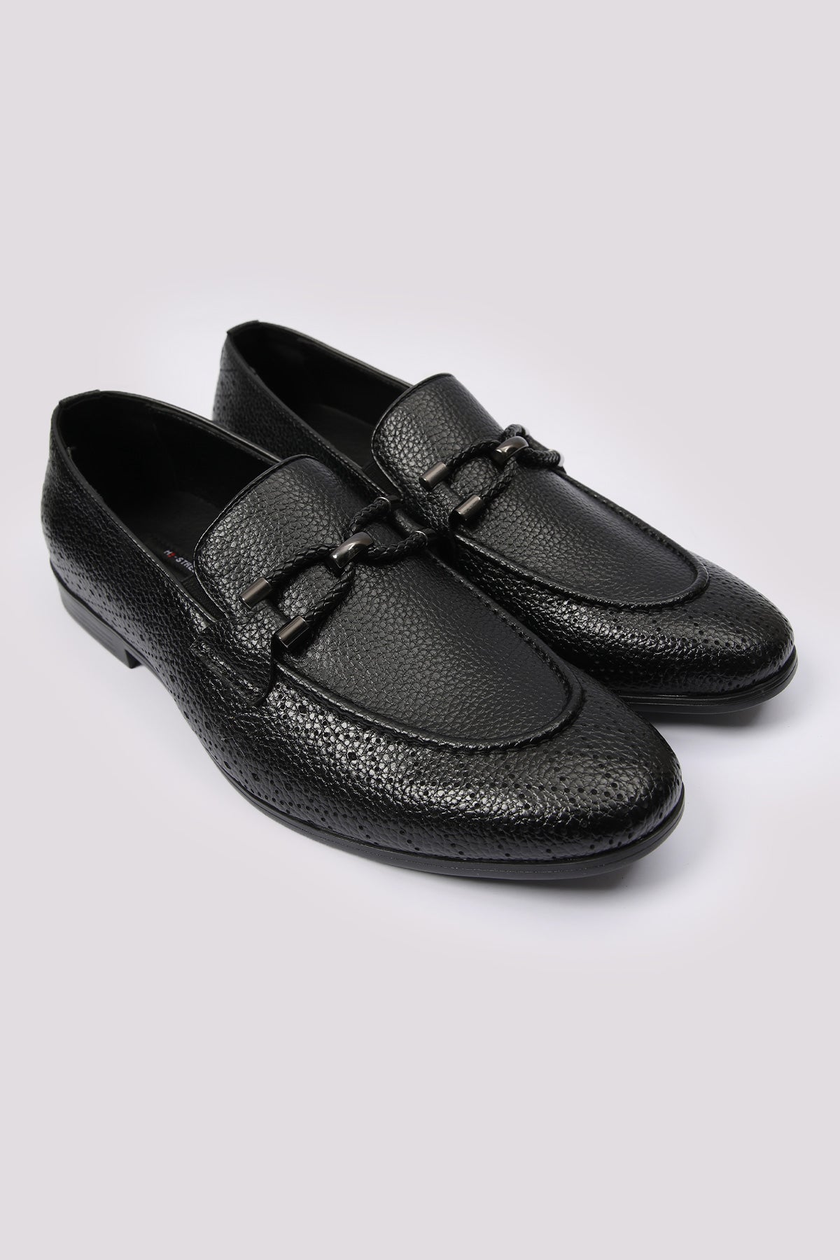 BLACK MILT LEATHER LOAFERS