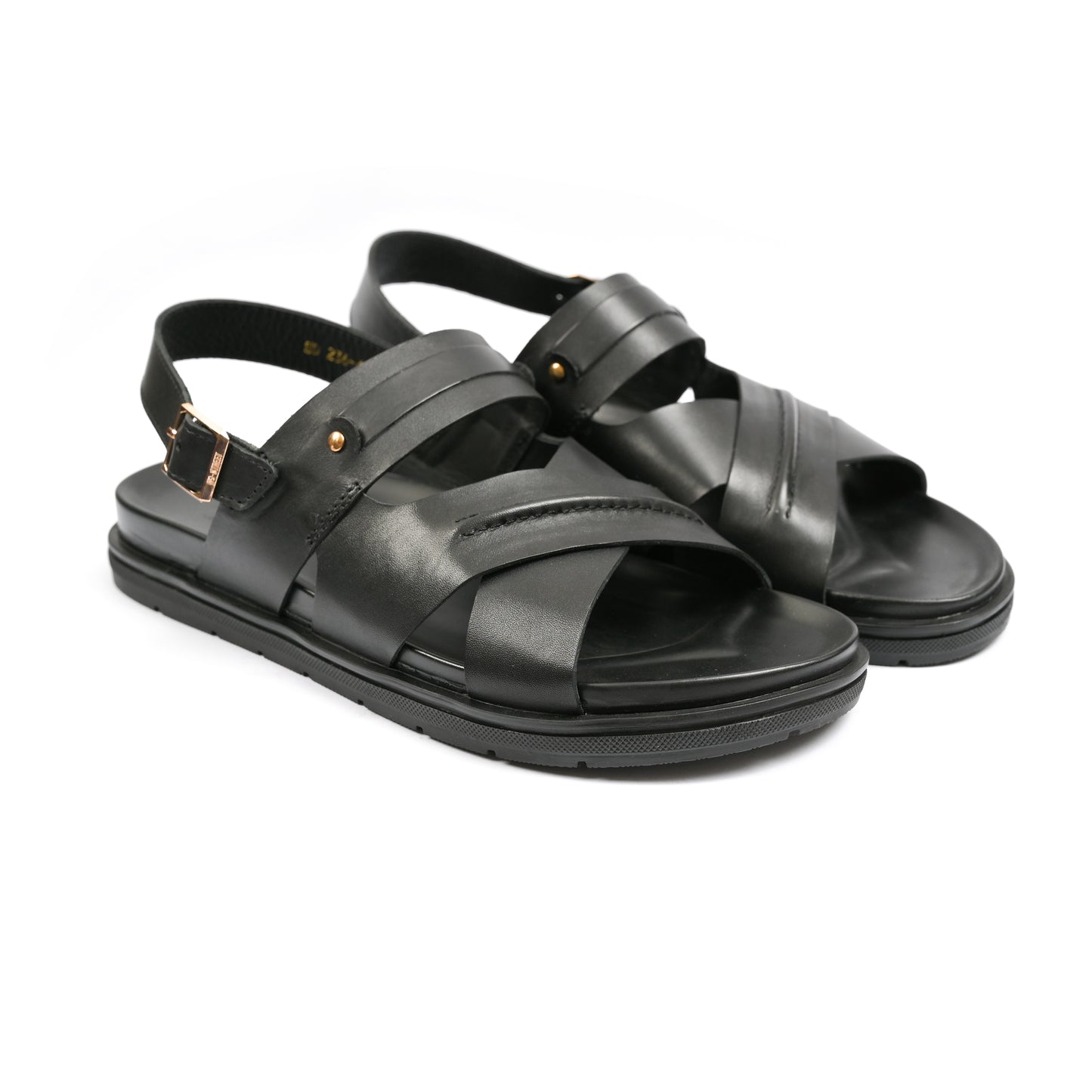 BLACK ANILINE LEATHER SANDAL