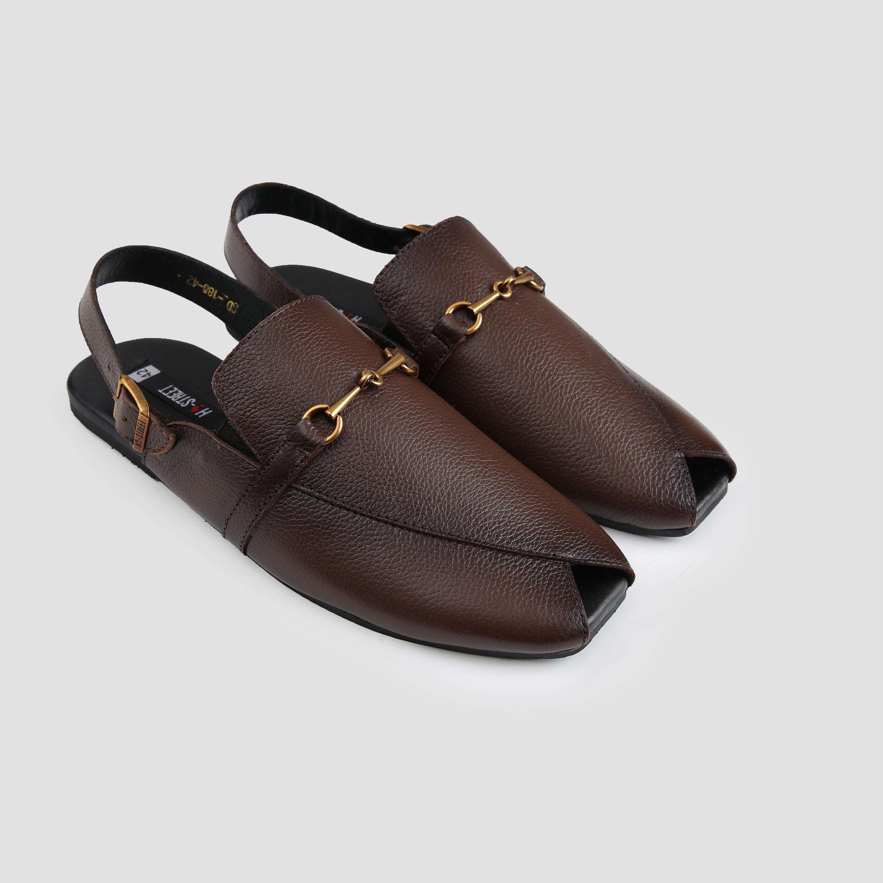 BROWN MILT LEATHER SANDAL