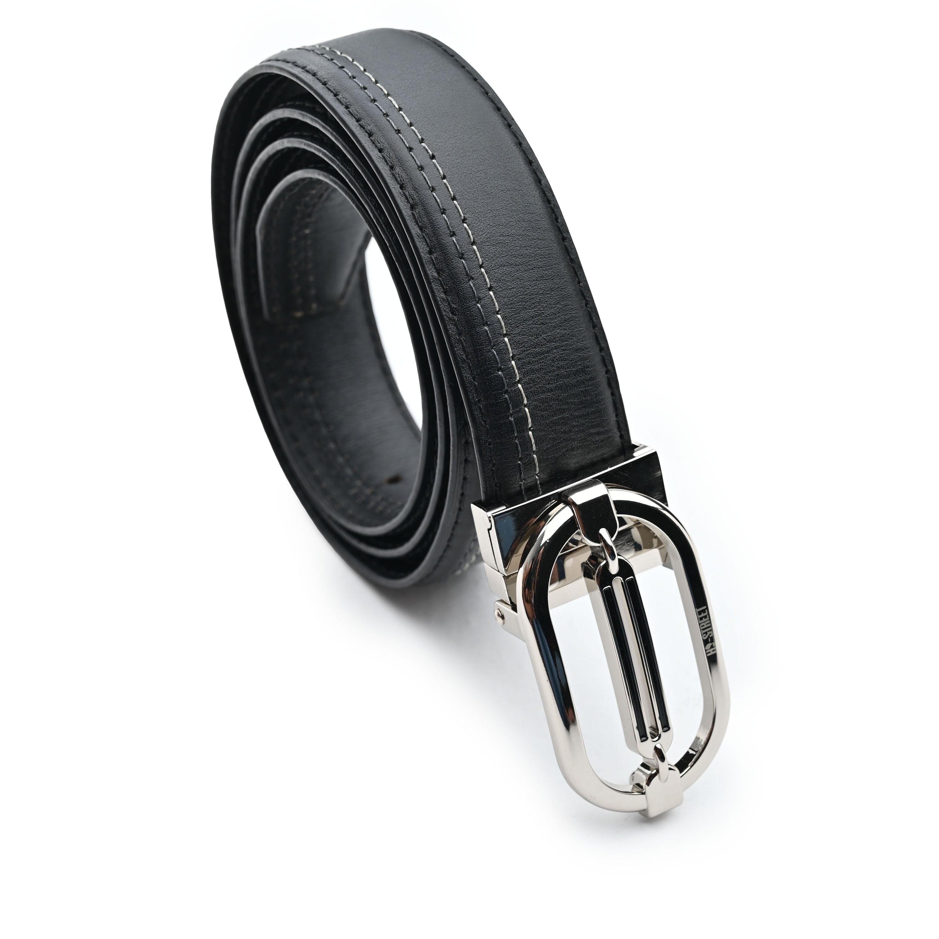 CONTRAST STITCHED LEATHER BELT