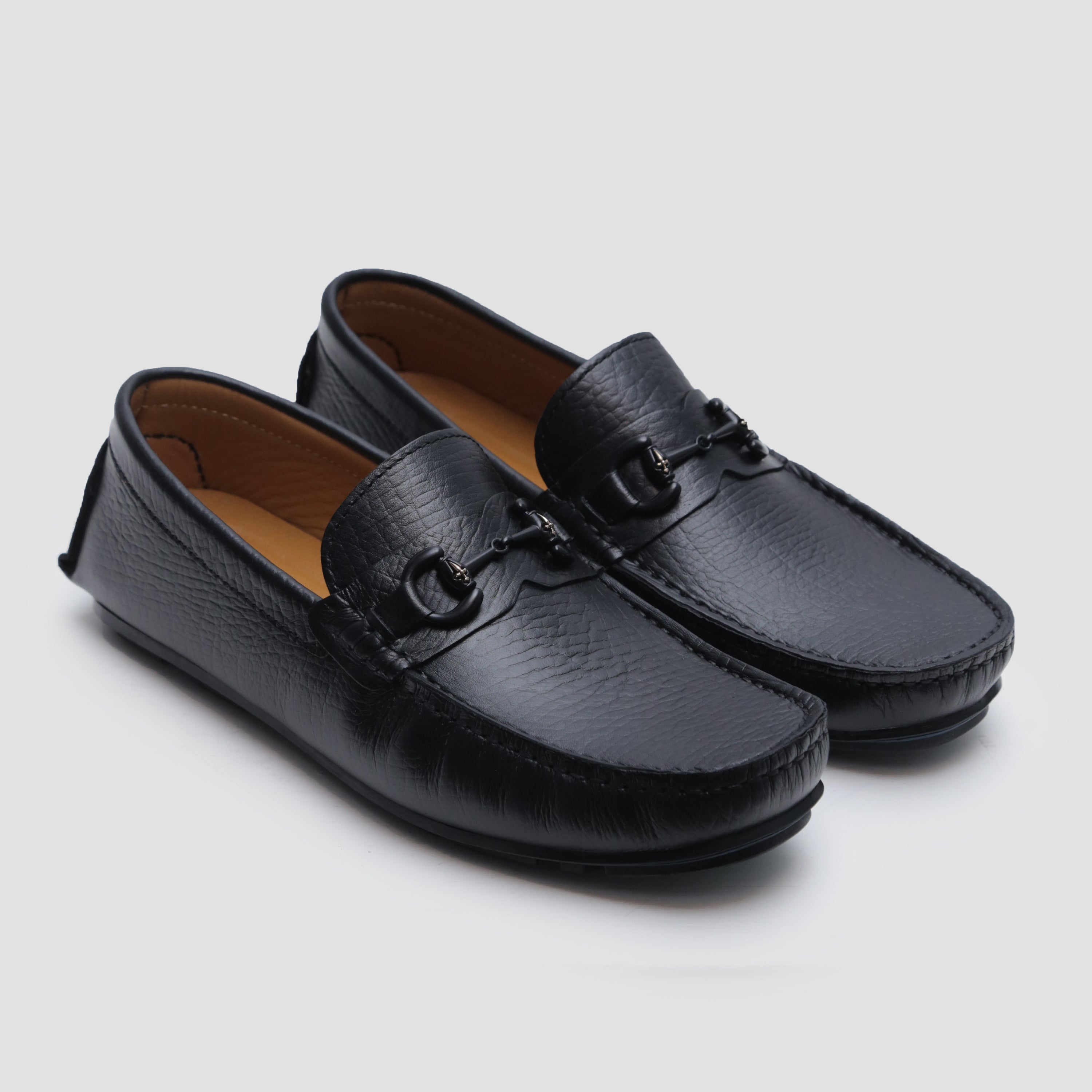 BLACK MILT LEATHER MOCCASIN