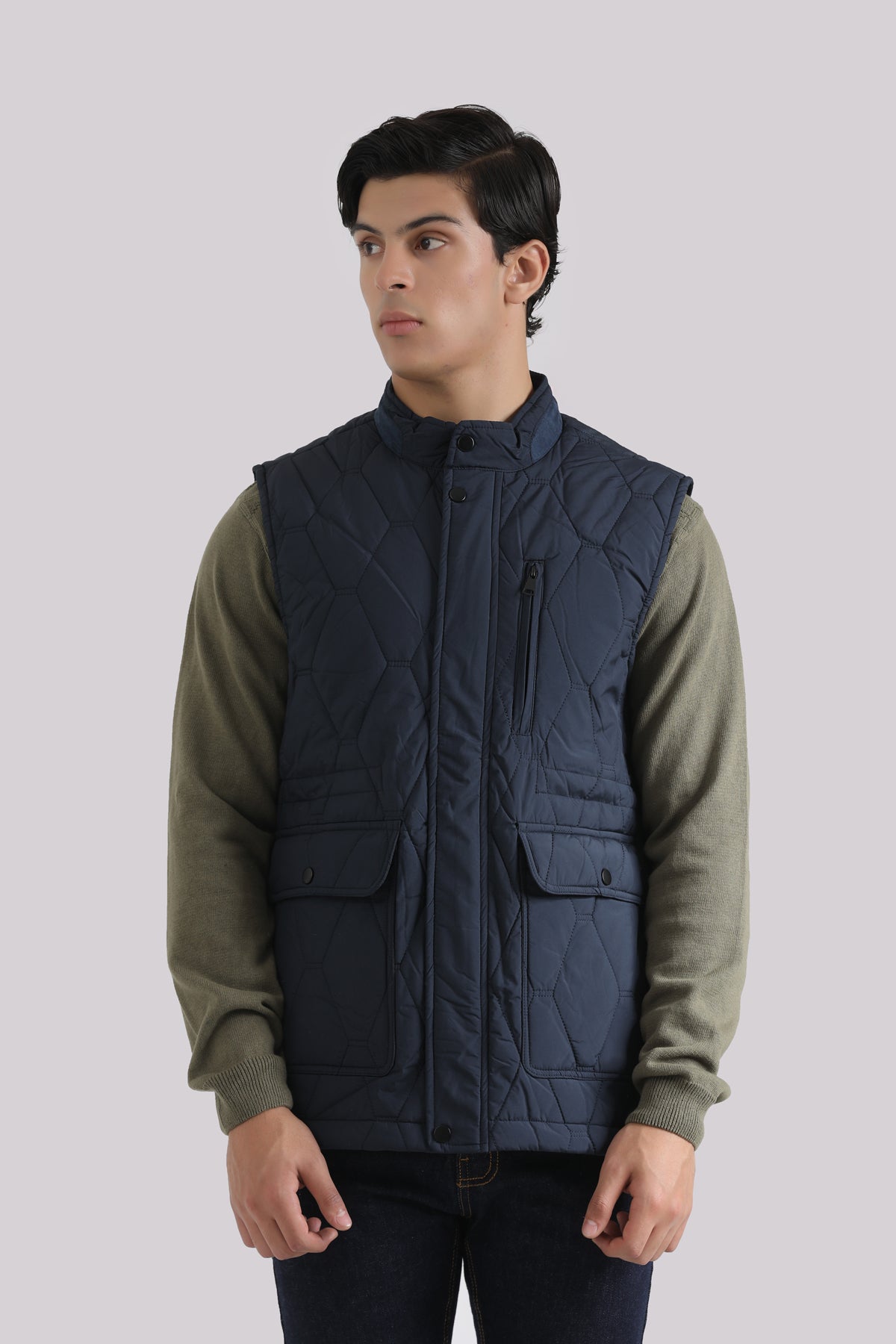 NAVY PUFFER GILET