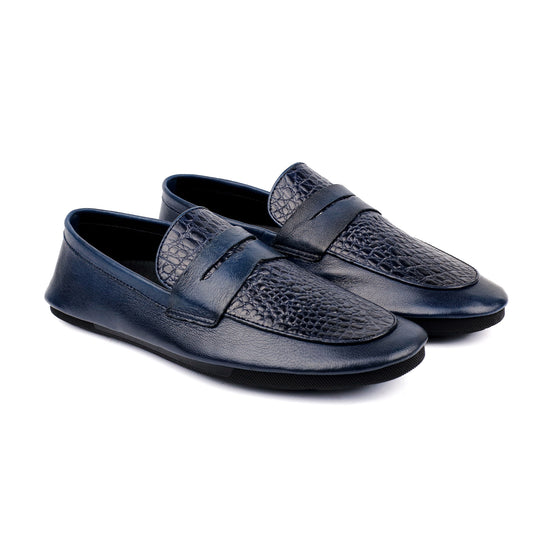 NAVY SOFT LEATHER SHOES