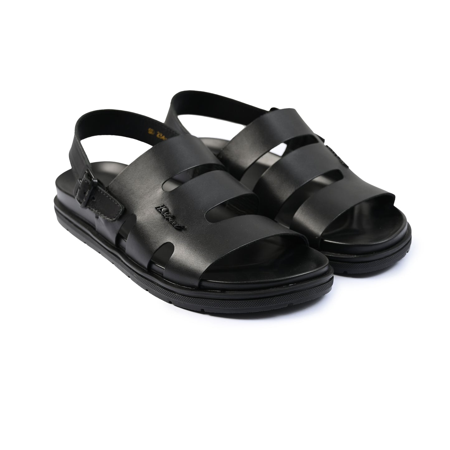 BLACK ANILINE LEATHER SANDAL