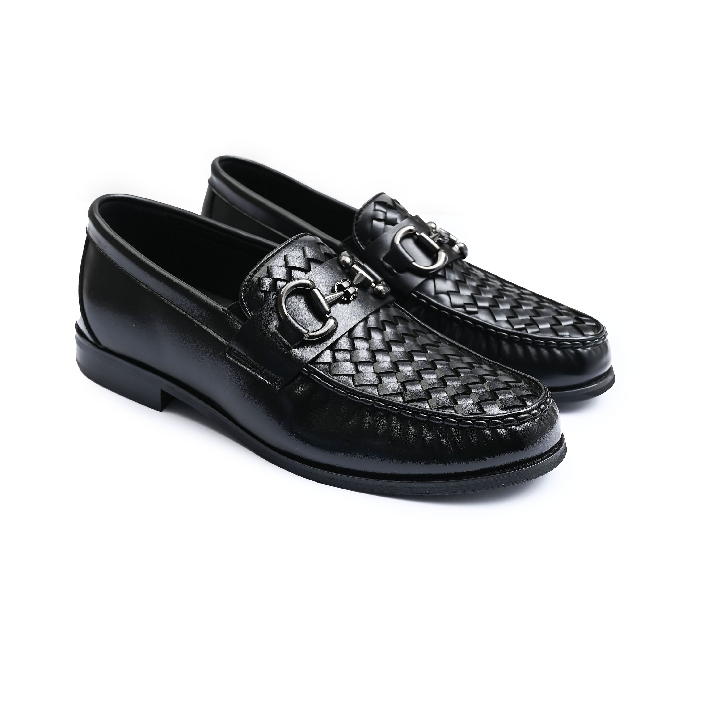 BLACK BRAIDED SNAFFLE LOAFER