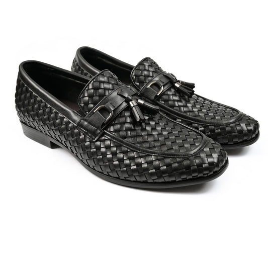 BLACK BRAIDED SHOES