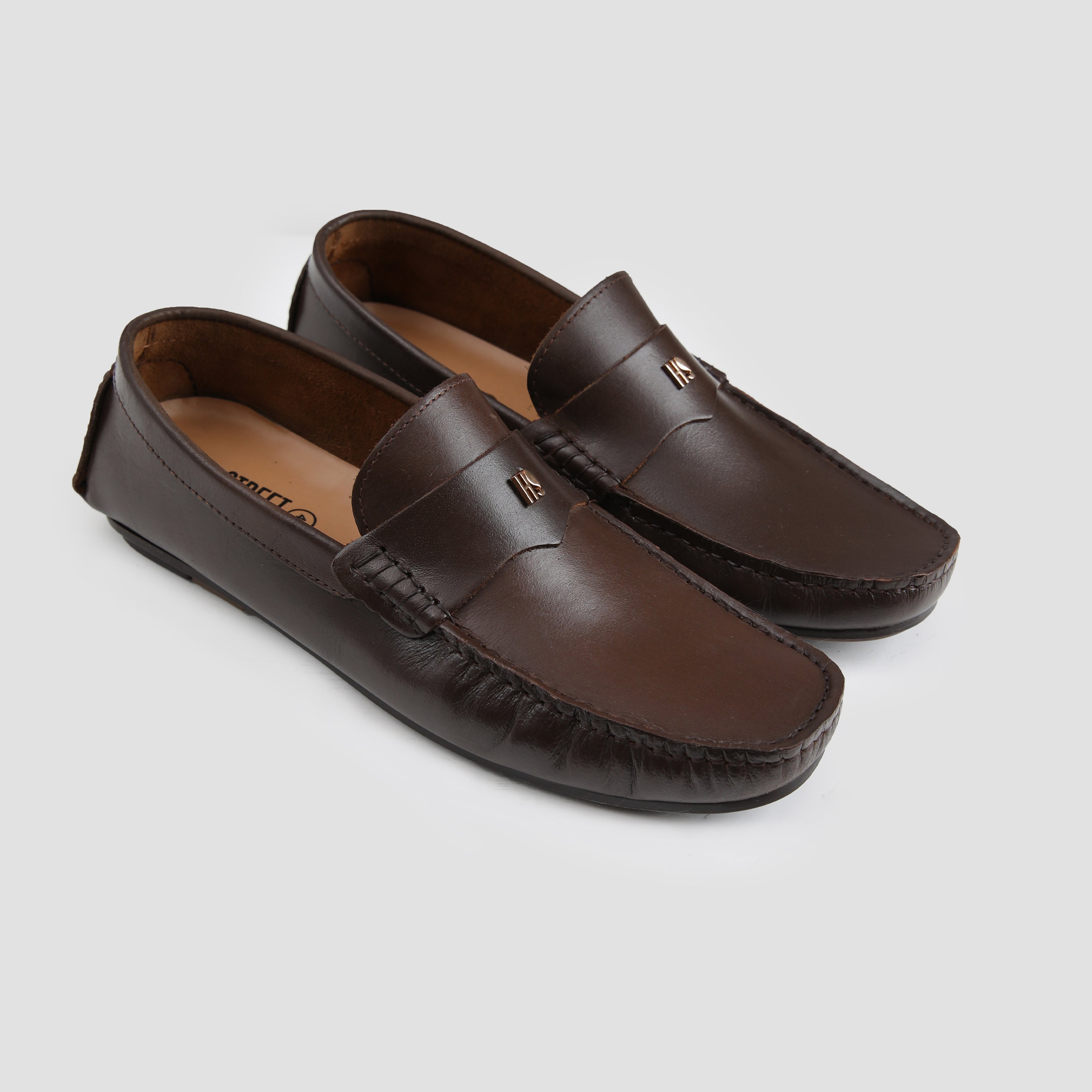 BROWN LEATHER SNAFLE LOAFER