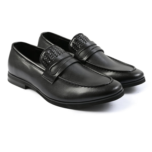 BLACK SPLIT LEATHER SHOES