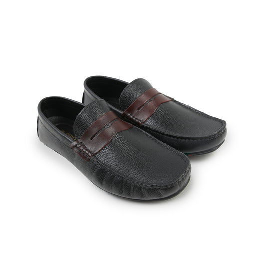 PEBBLED LEATHER MOCCASIN