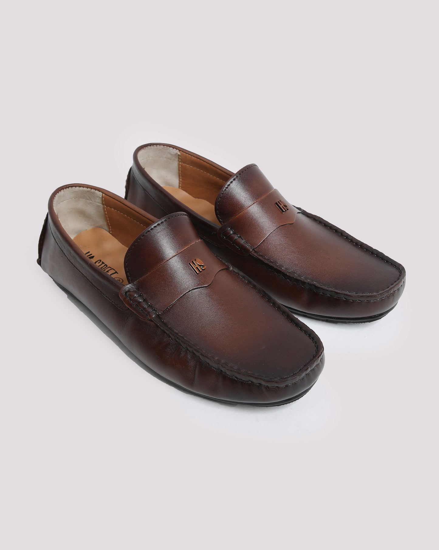 TWO TONE LEATHER MOCCASINS