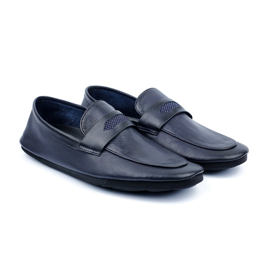 NAVY SOFT LEATHER SHOES