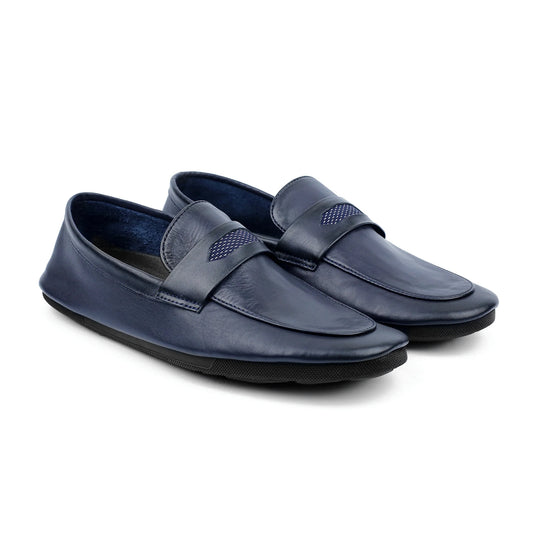 NAVY SOFT LEATHER SHOES