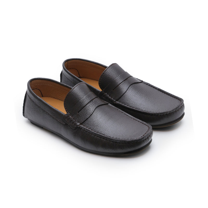BROWN MILT LEATHER MOCCASIN