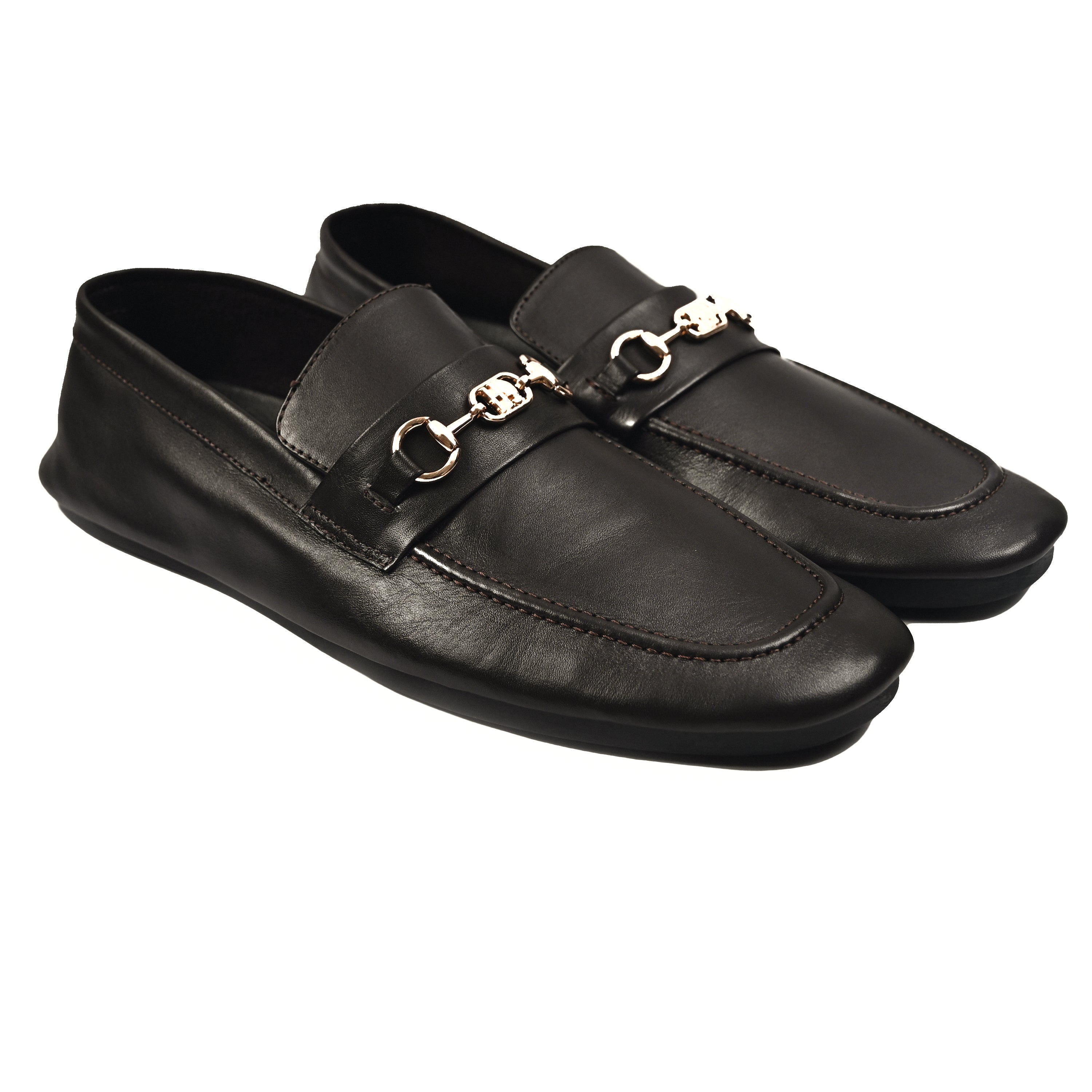 COFFEE SOFT LEATHER SHOES