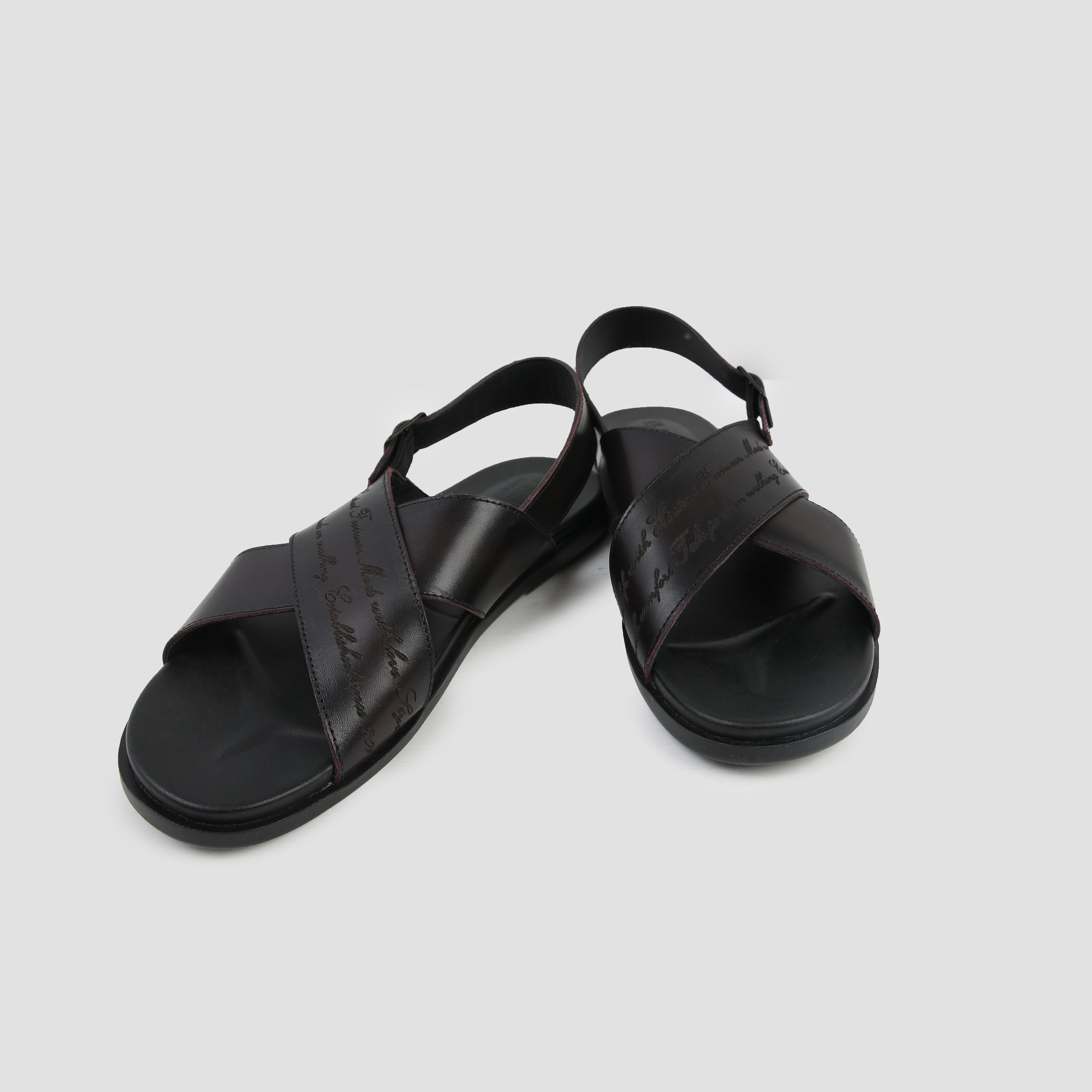 CROSS STRIPE LEATHER SANDAL