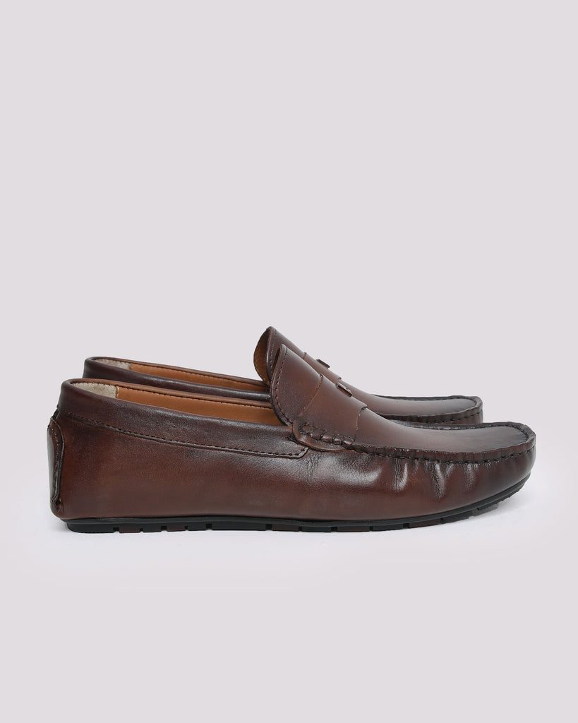 TWO TONE LEATHER MOCCASINS