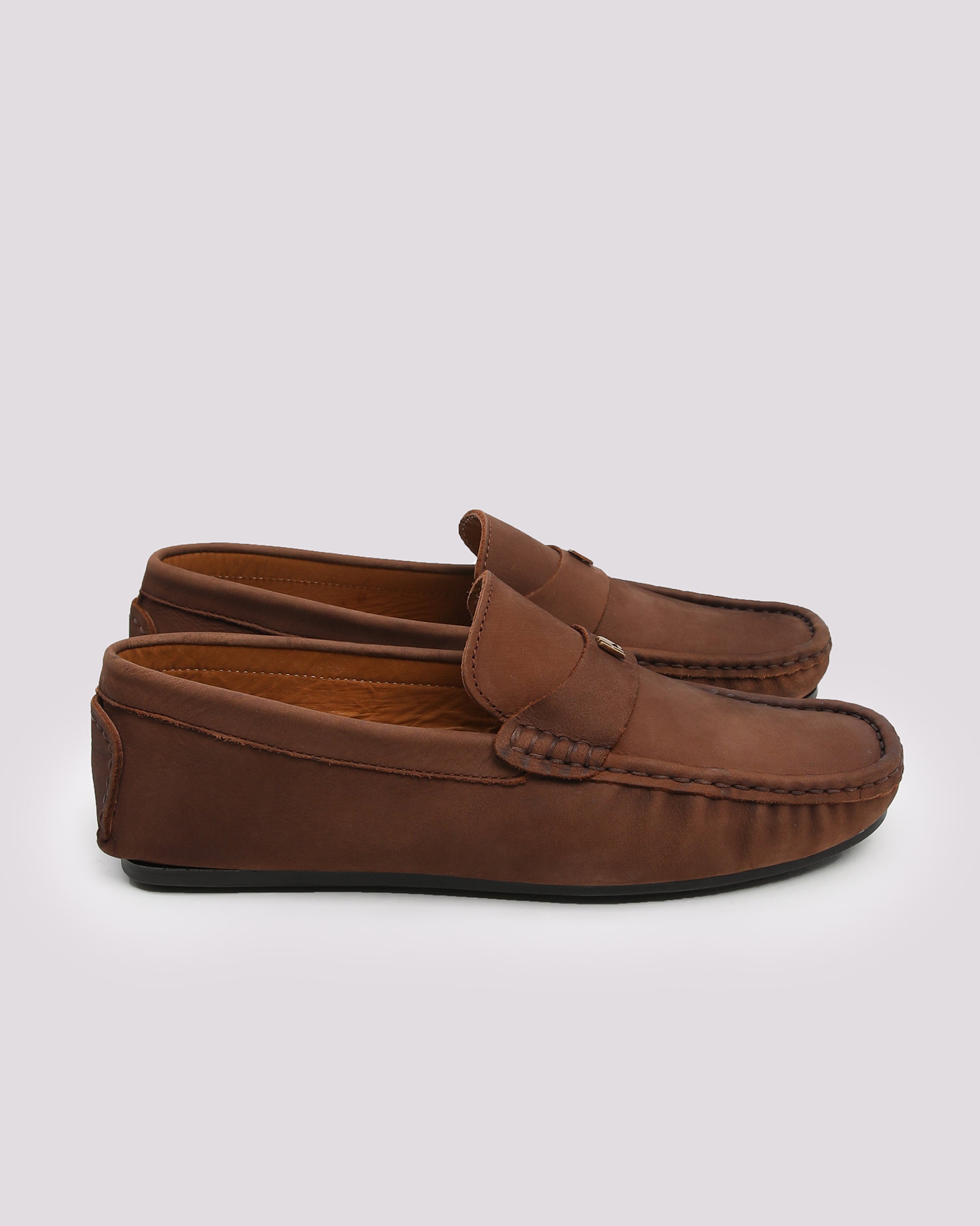 Suede Loafer With Penny Strap