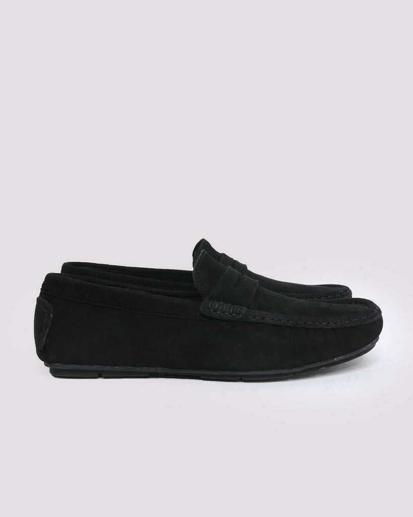 BLACK SUEDE LEATHER MOCCASIN