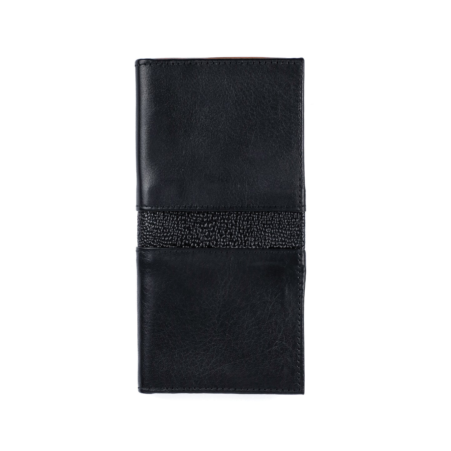 BLACK LEATHER LONG WALLET