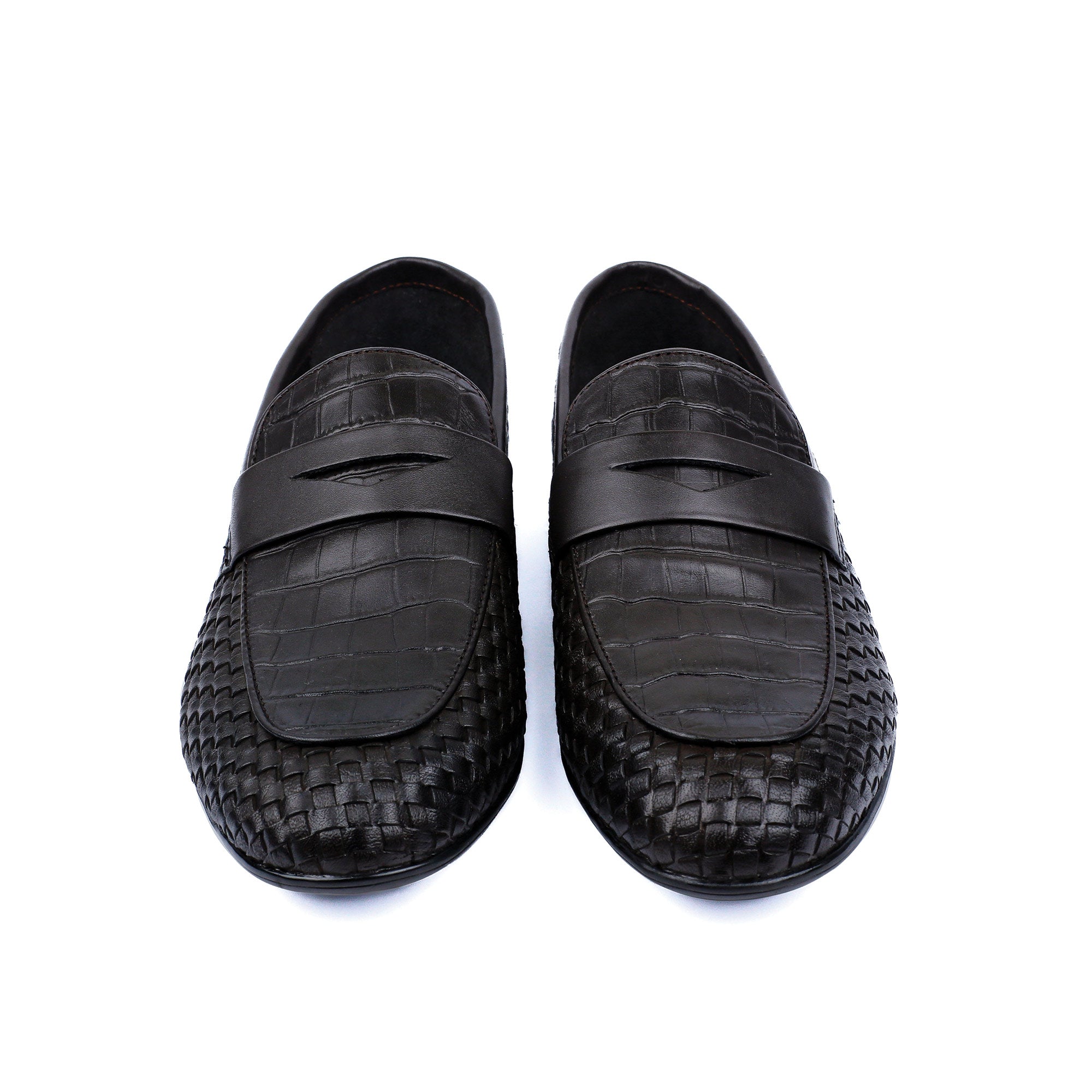 TEXTURED LEATHER BROWN SHOES