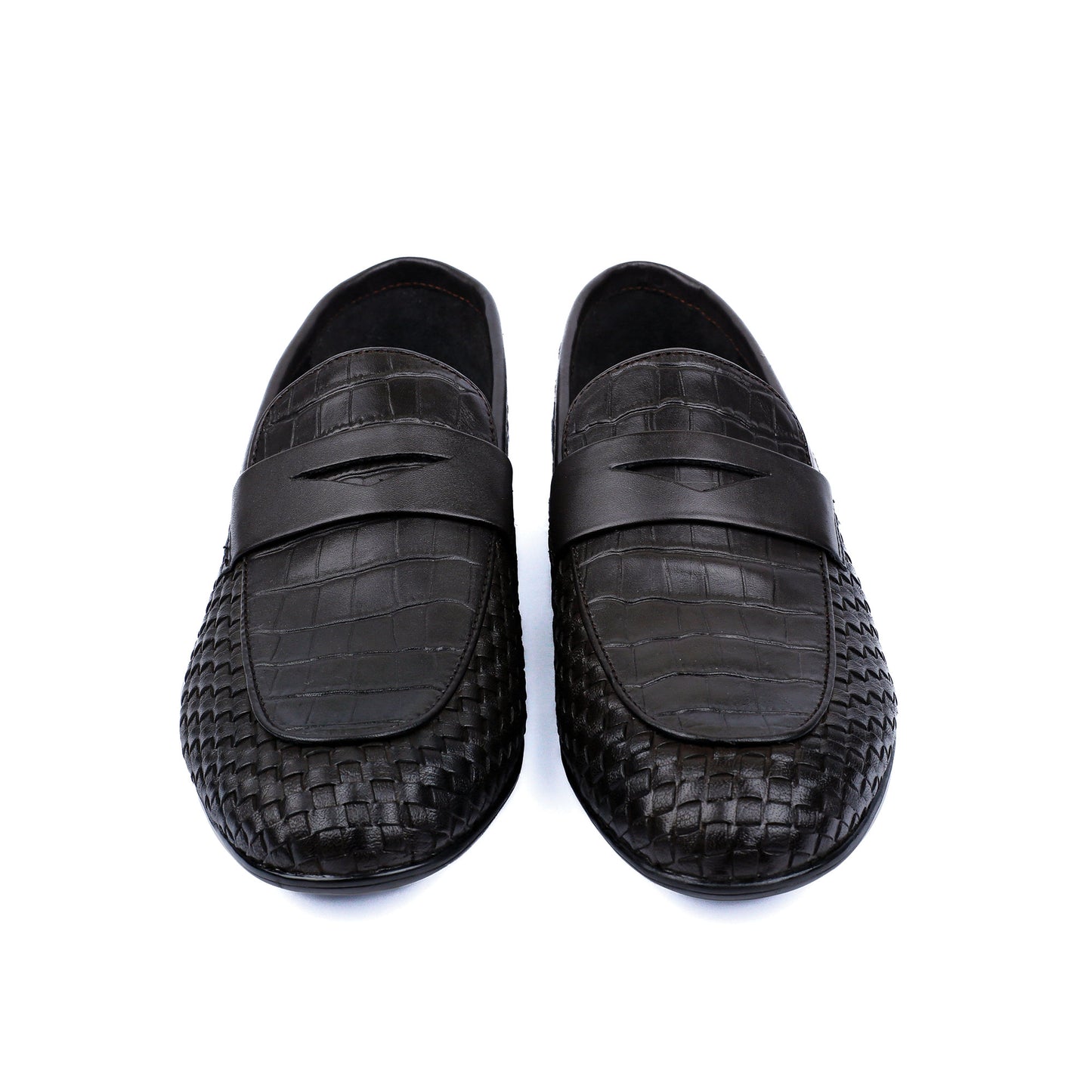 TEXTURED LEATHER BROWN SHOES