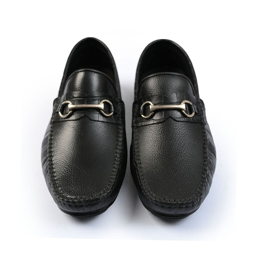 BLACK LEATHER MOCCASIN