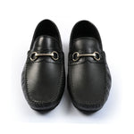 BLACK LEATHER MOCCASIN