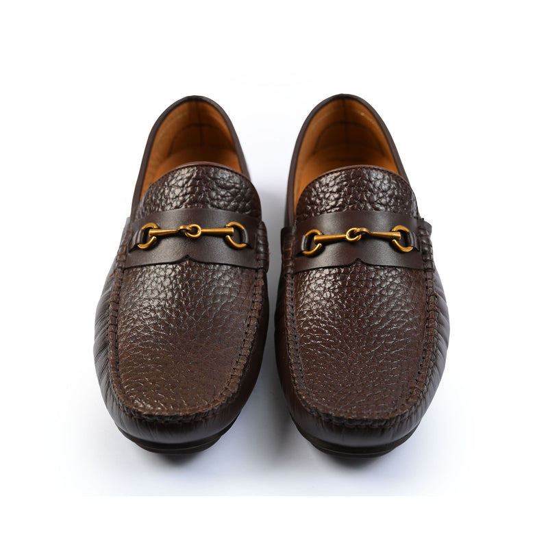 BLACK PEBLE GRAIN LEATHER MOCCASIN