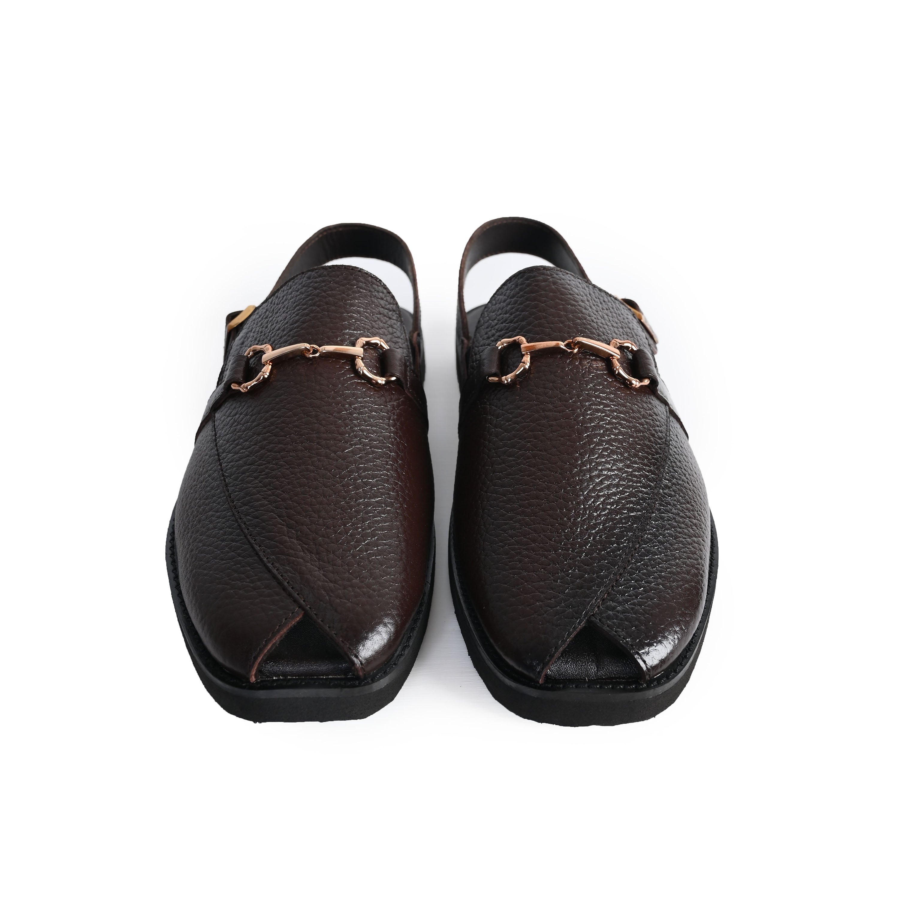 BROWN MILT LEATHER SANDAL