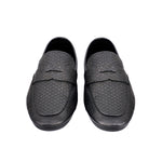 BLACK SPLIT LEATHER LOAFERS