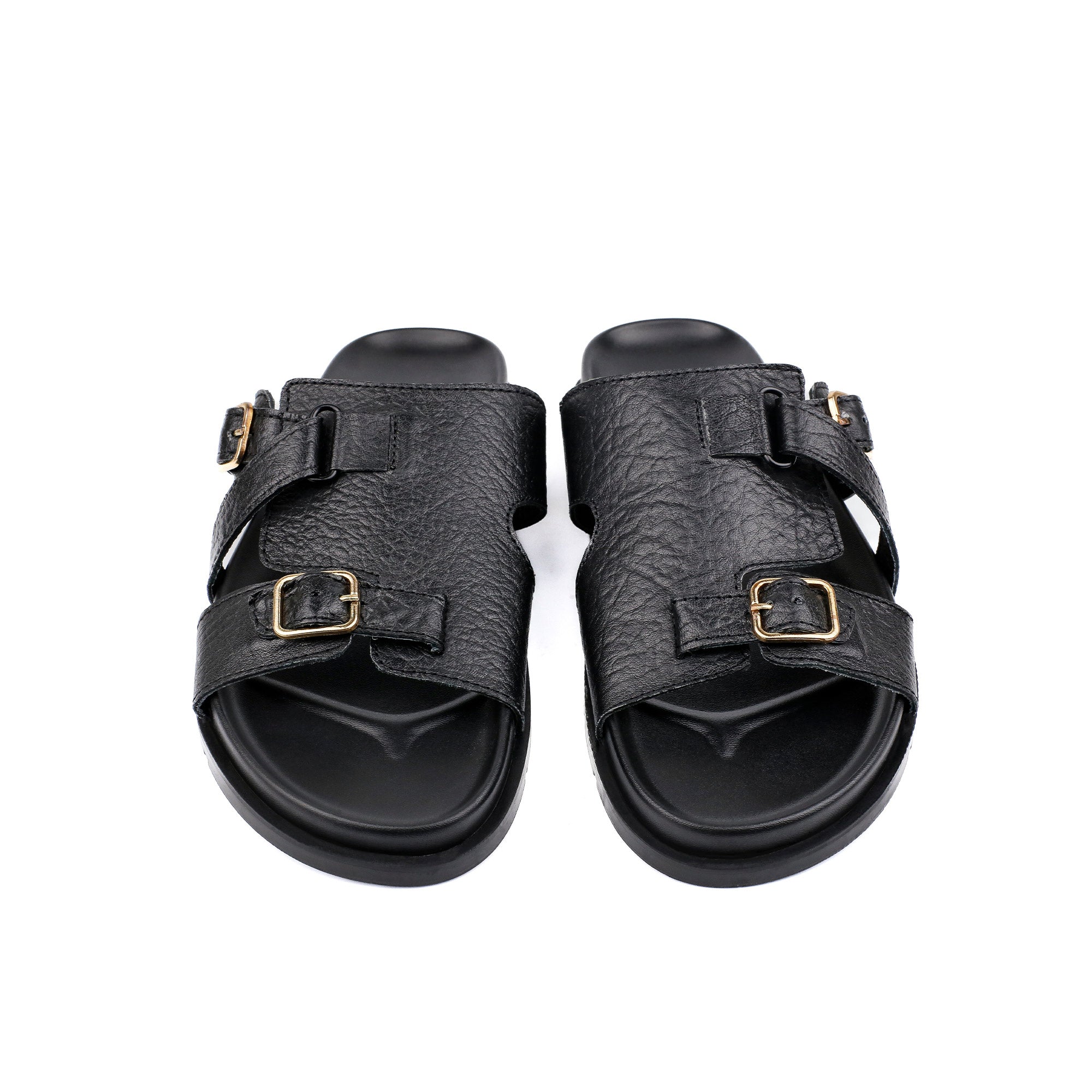 BLACK LEATHER EVA SLIPPER