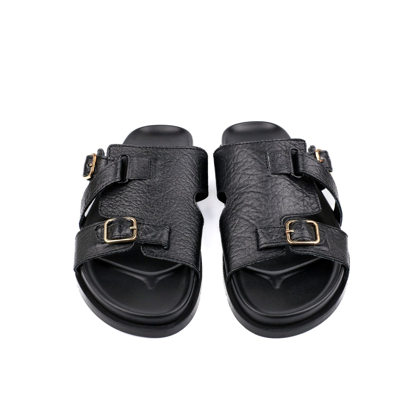 BLACK LEATHER EVA SLIPPER