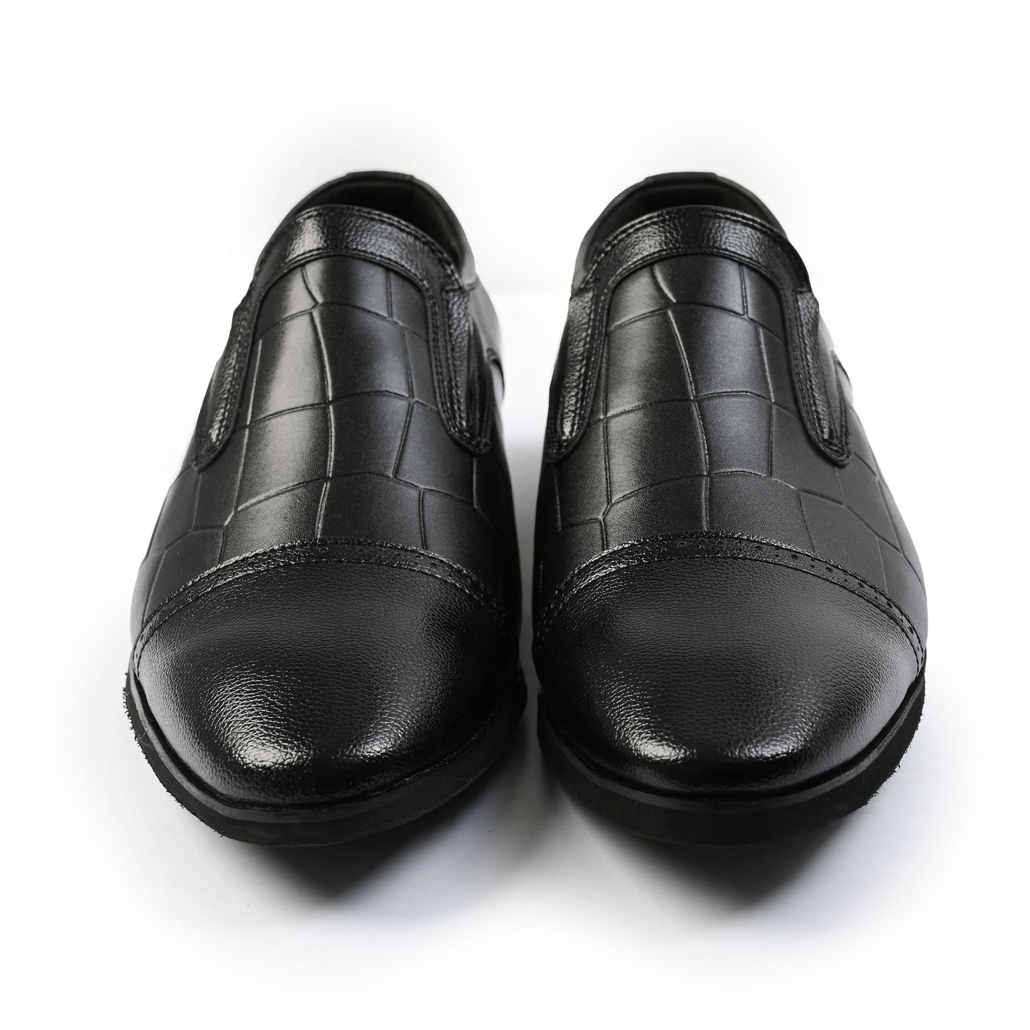 BLACK SPLIT LEATHER SHOES