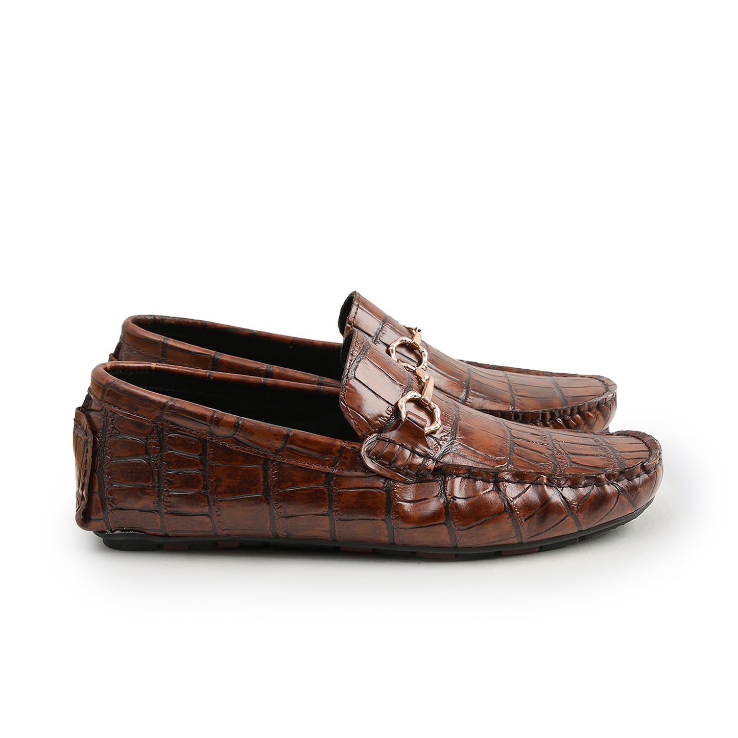 BROWN TEXTURED LEATHER SHOES