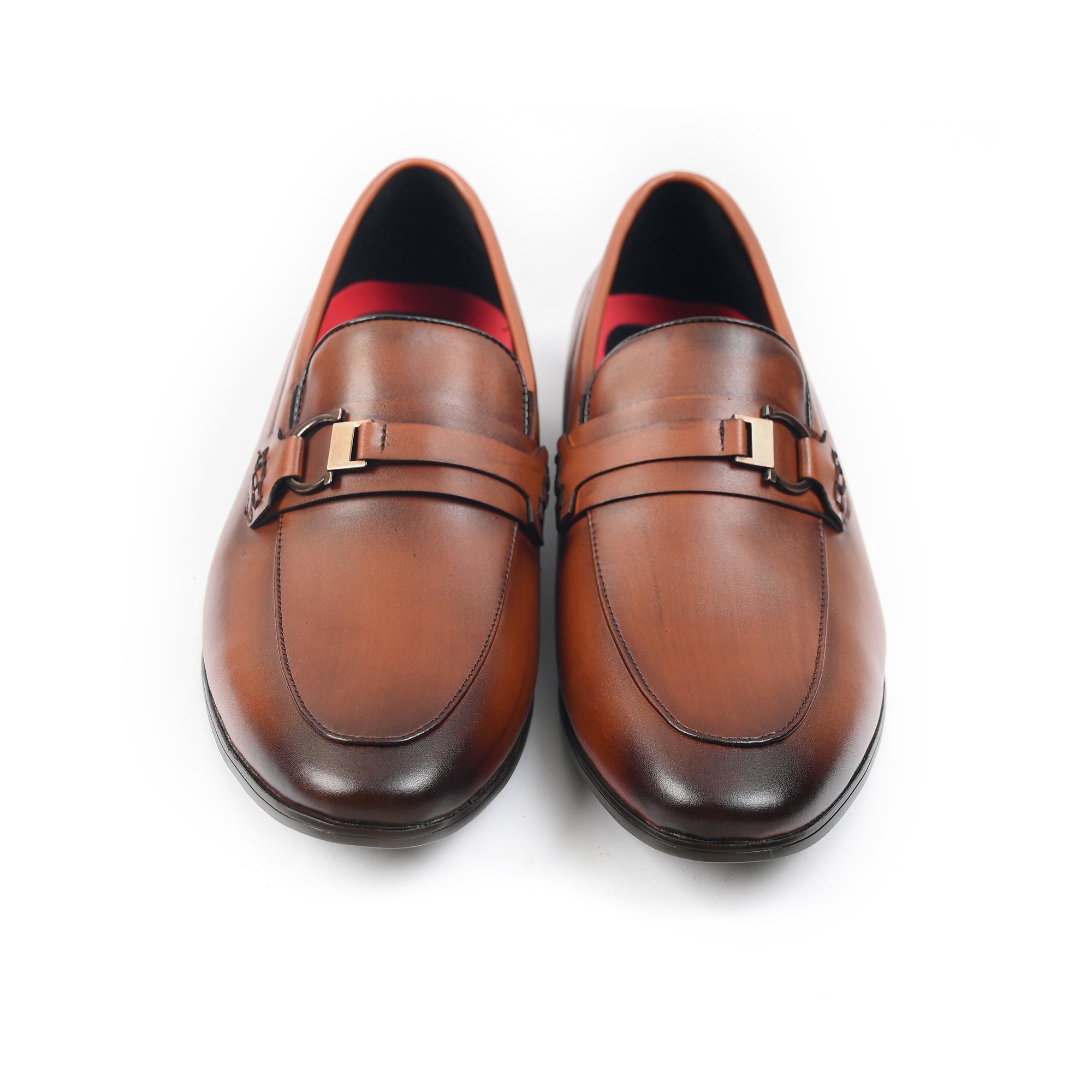 BROWN LEATHER BUCKLE SHOES