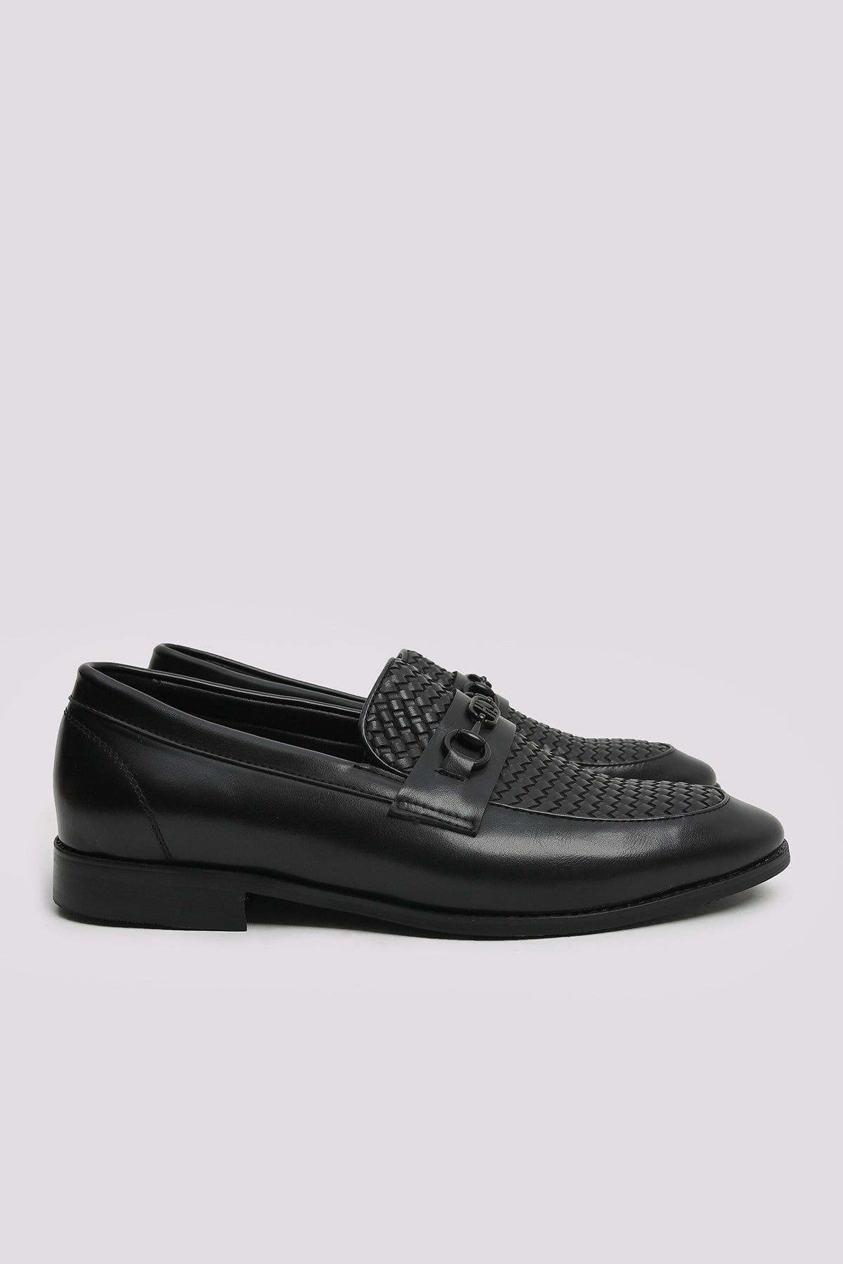 BLACK BRAIDED SNAFFLE LOAFER